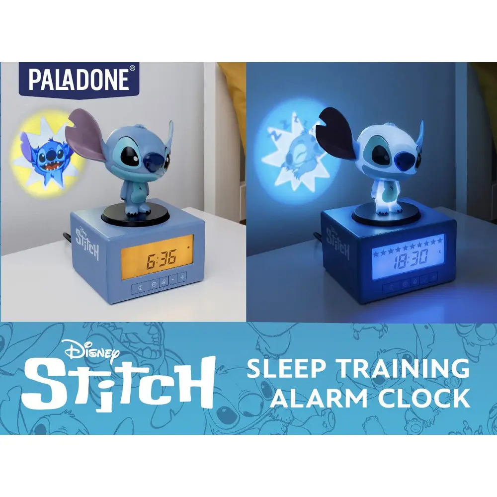 Stitch Stitch Icon Wecker für Fans der Disney-Serie Stitch Icon Wecker Blauer Stitch-Charakterwecker mit digitaler Anzeige