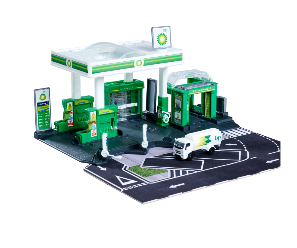Majorette Petrol Station BP + 1 Vehicle