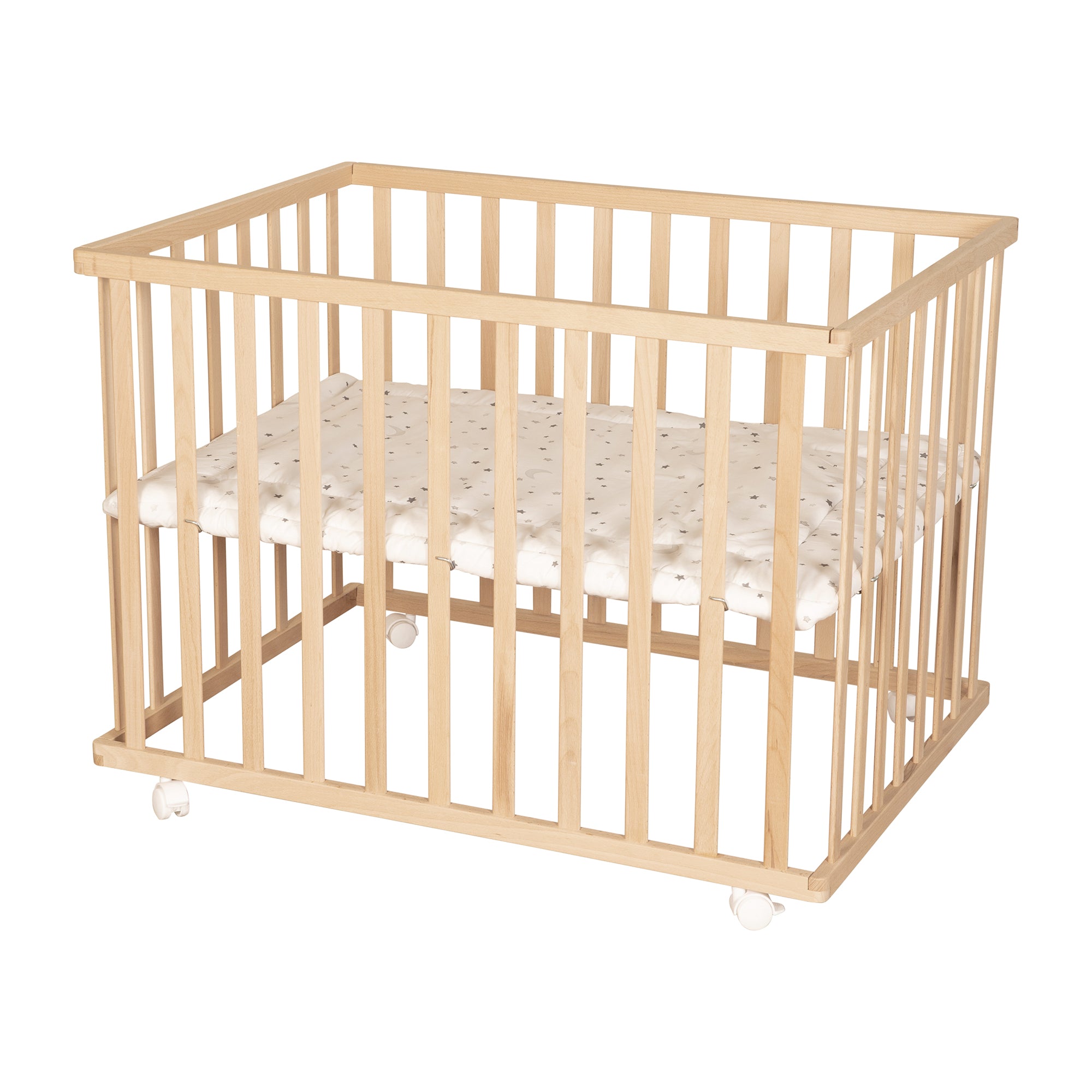 Roba 0241NAV235 Laufgitter 100x75 Sternenzauber grau Bio Buche natur - Bio Buche natur - Laufgitter - Produktbild 1