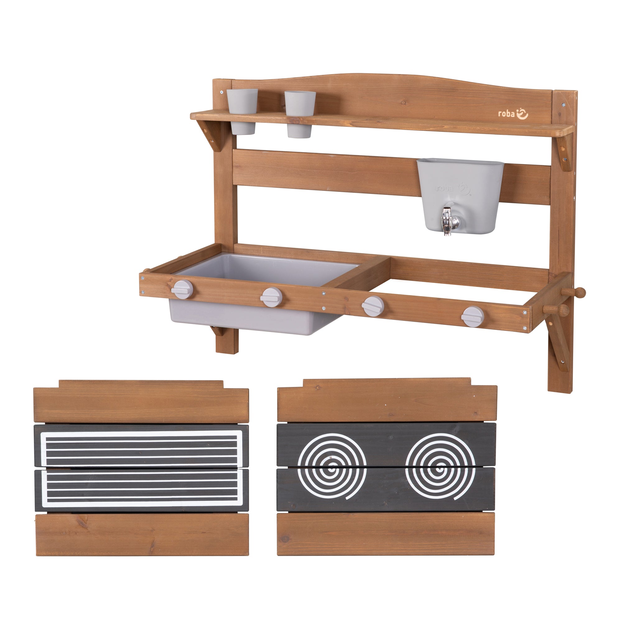 Roba 457002TE Spiel- Matschküche zum Hängen teakholz farben – Outdoor FSC - Produktbild 4