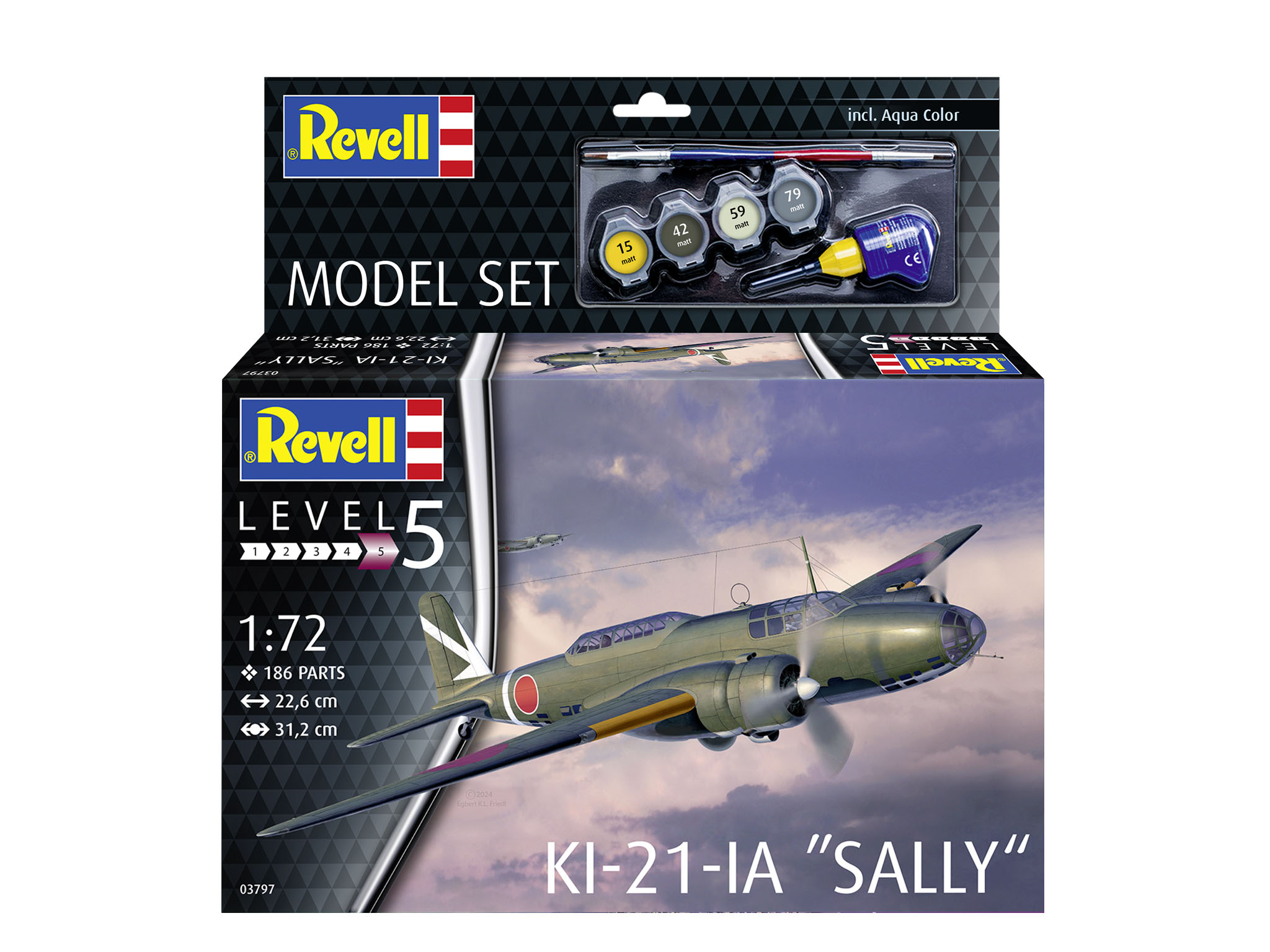 Revell 63797 Model Set KI-21-Ia "Sally" Flugzeug, Fahrzeug, Bomber, Kampfflugzeug