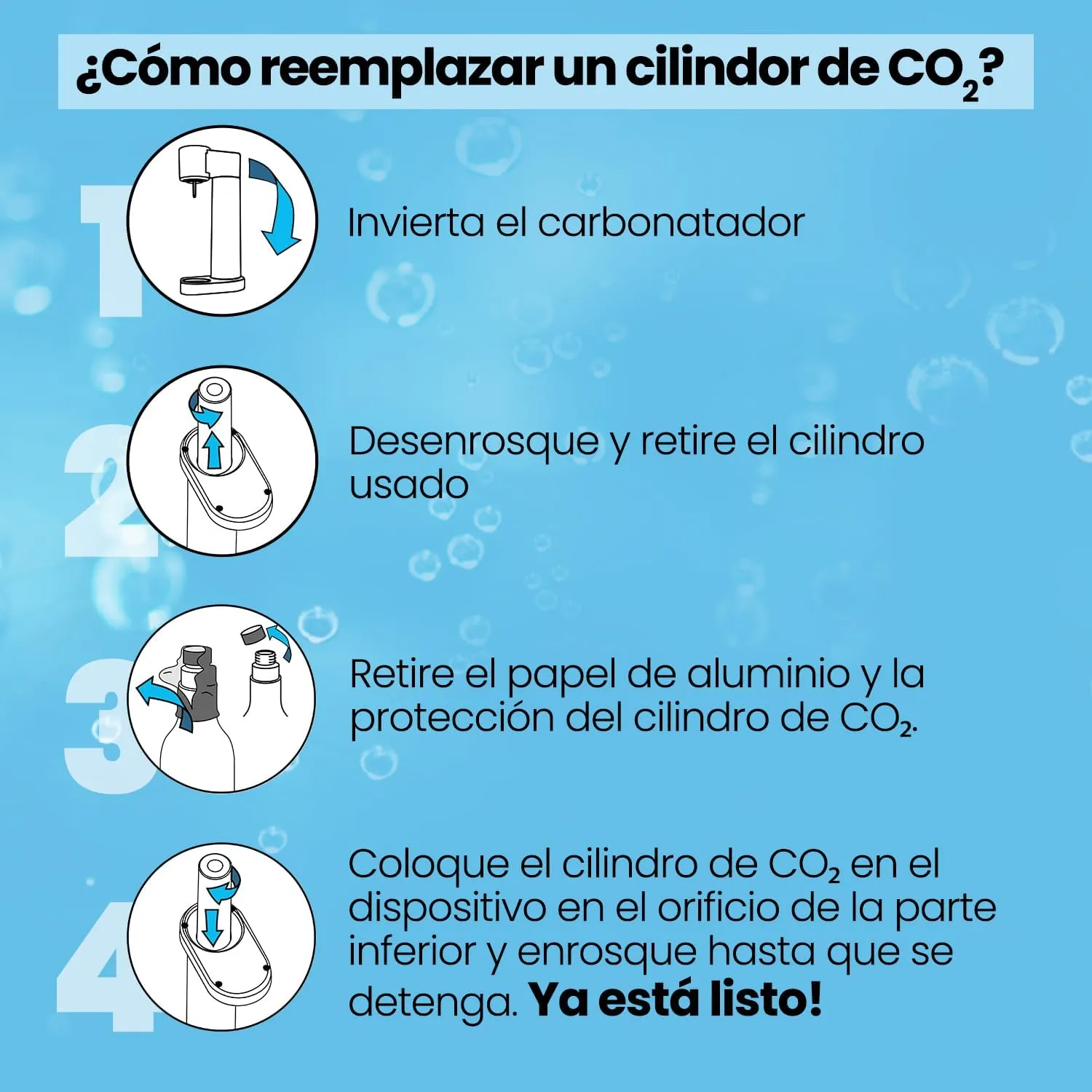 PEARLCO 079058 DAFI Wassersprudler Pushair inkl. CO₂-Zylinder und 0,7 l Flasche, Weiß