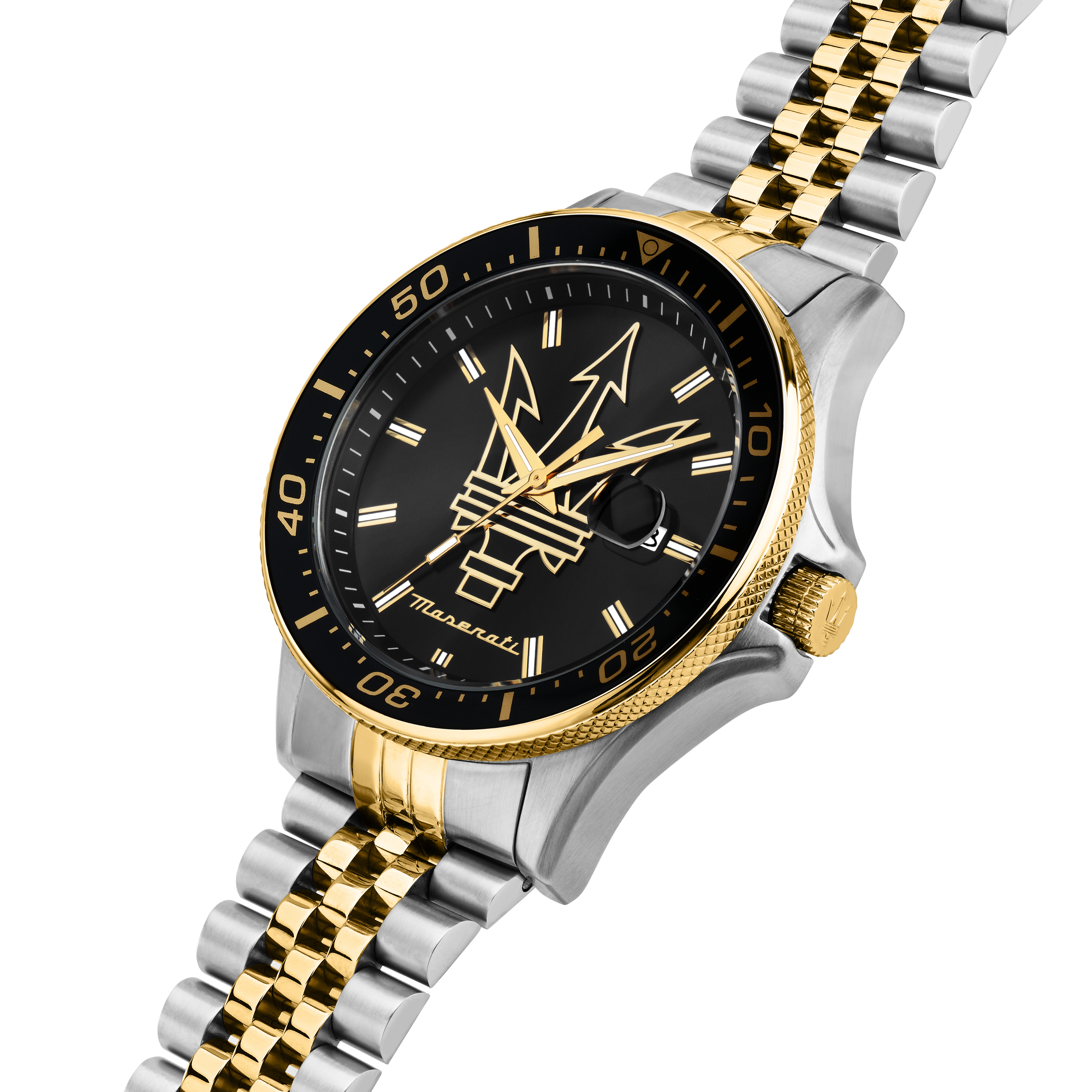 Maserati Sfida Herrenuhr Quarz 44mm Gold Silber Maserati Sfida Herrenuhr Quarz 44mm Gold Silber