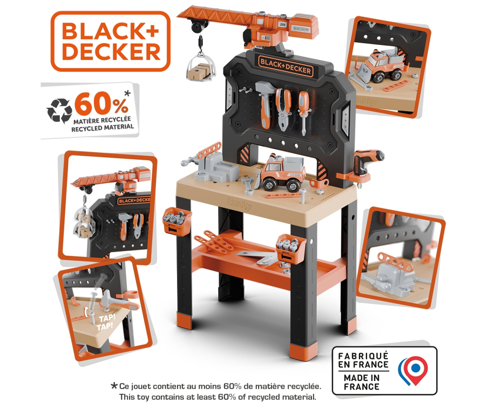 Smoby Smoby Black+Decker Werkbank mit Kran