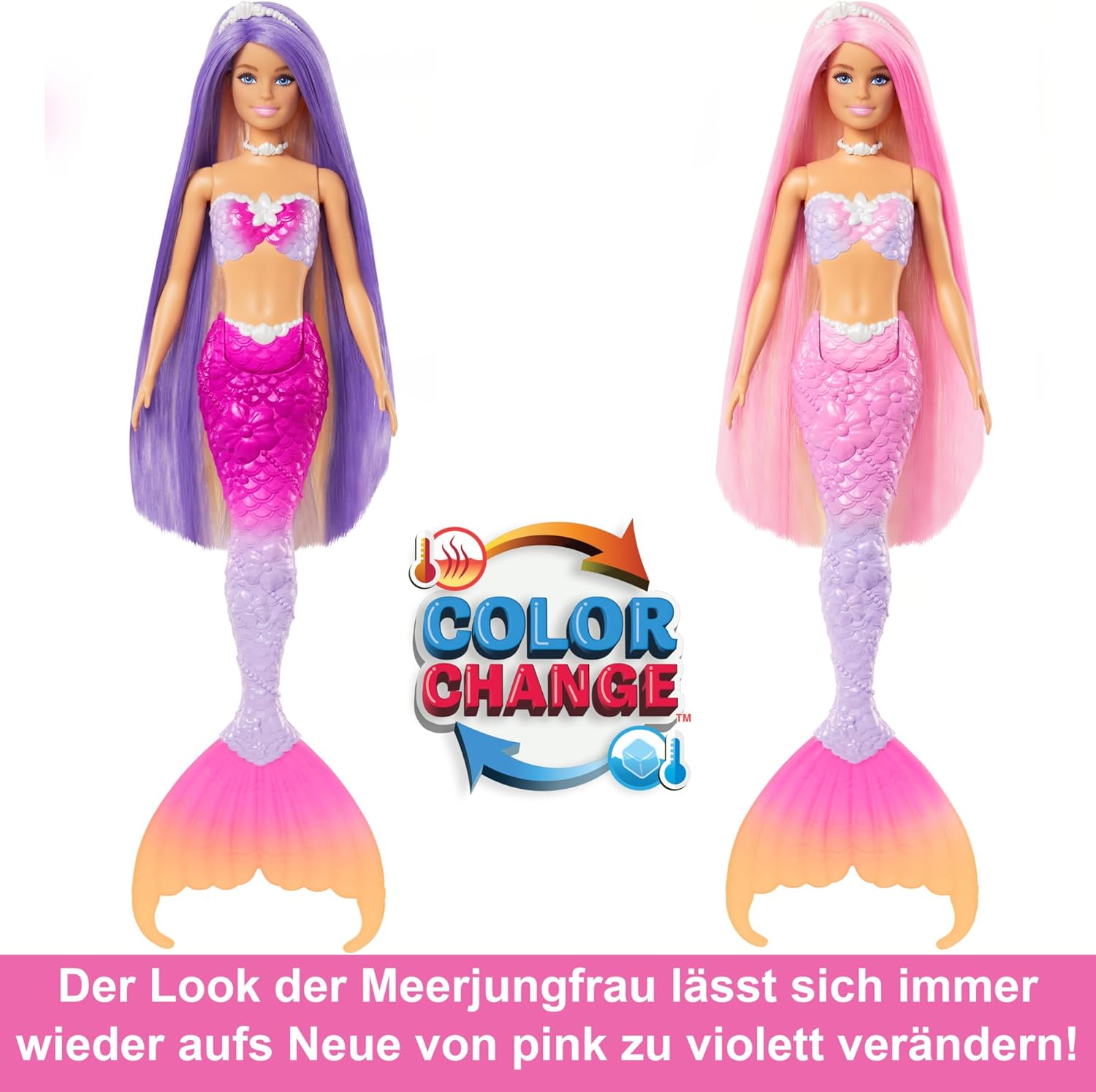 Mermaids New Feature Mermaid mit Farbwechsel HRP97 Figur, Puppe, Spielzeug, Barbie, Gesicht