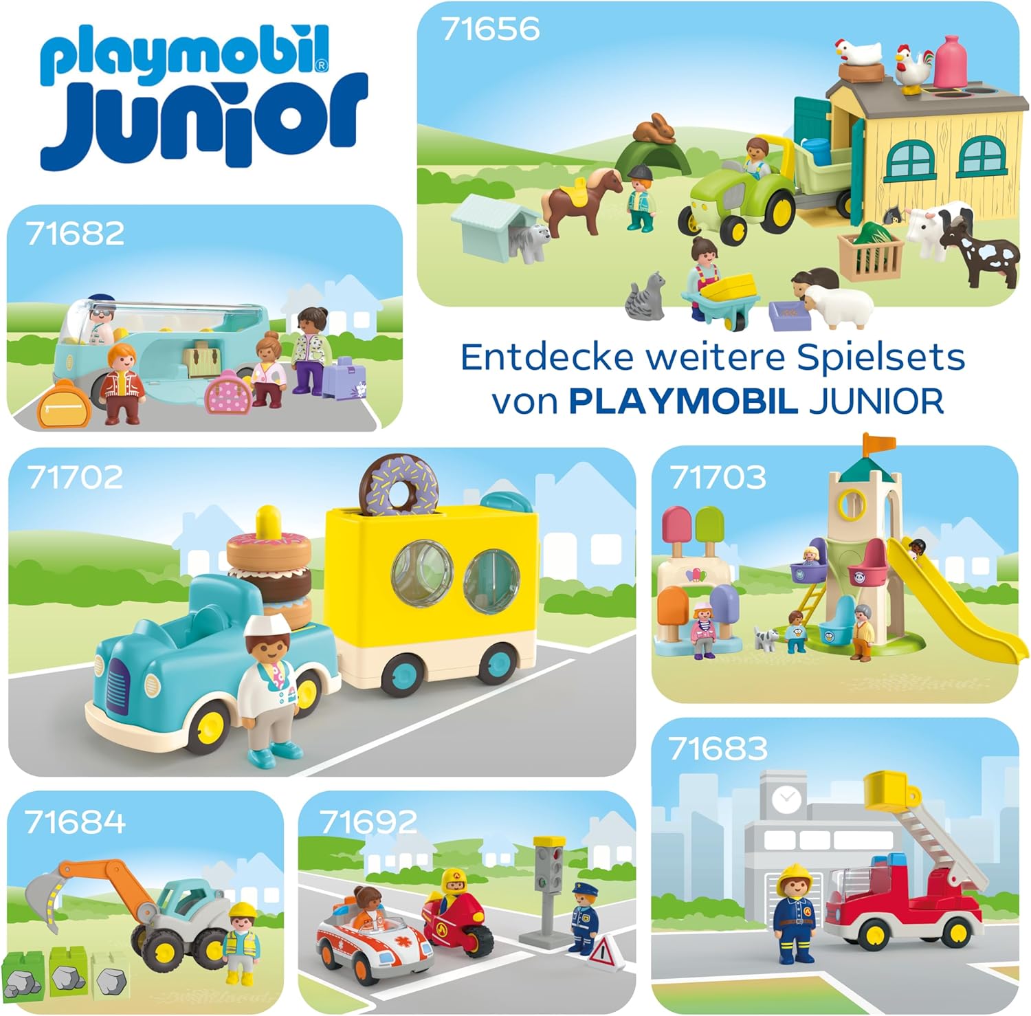 PLAYMOBIL 71773 junior traktor mit lustiger pflanzmaschine Spielbereich, Spielbereich im Freien, Draußen, Person