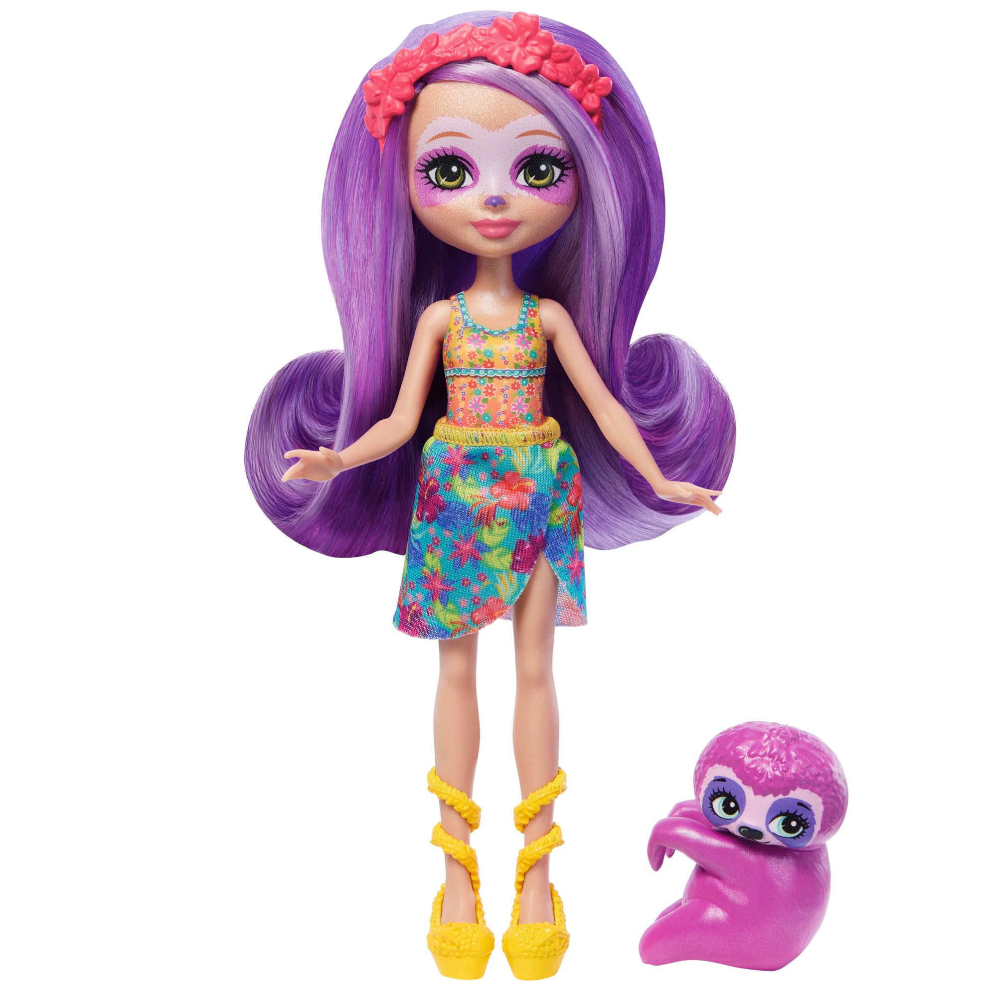 Enchantimals Sabindra Sloth & Tang – Disney‑starker Leniwiec‑Spaß ab 4 J. , Mattel Enchantimals Sunshine Beach Sabindra Sloth Puppe HRX82 Enchantimals – Sabindra Sloth Puppe mit tierischem Freund Tang, abnehmbar, ab 4 J., Mattel, Enchantimals, Sunshine, Beach, Sabindra, Sloth, Puppe, HRX82