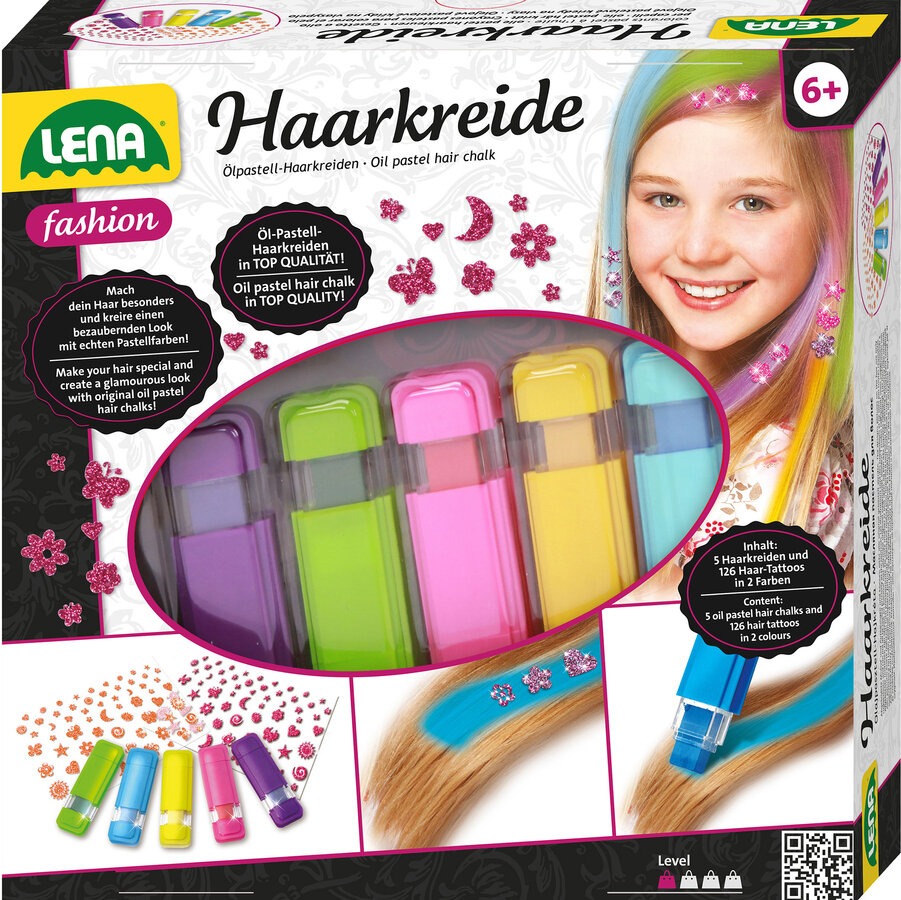 LENA Fashion Set Haarkreide Gesicht, Kopf, Person, Pinsel, Werkzeug, Gesicht, Kopf, Person, Pinsel, Werkzeug