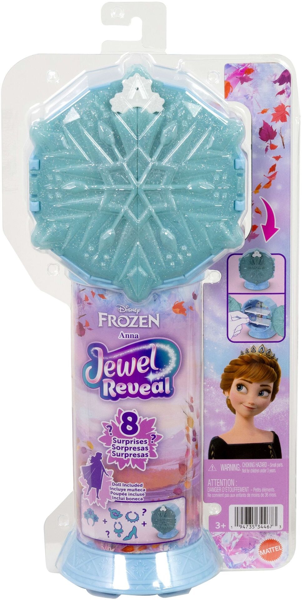 Disney Die Eiskönigin Juwel Reveal Anna Puppe - Mattel - MATTEL JJY37 Puppe - Mattel - Disney Die Eiskönigin Juwel Reveal Anna Puppe - Modell MATTEL JJY37