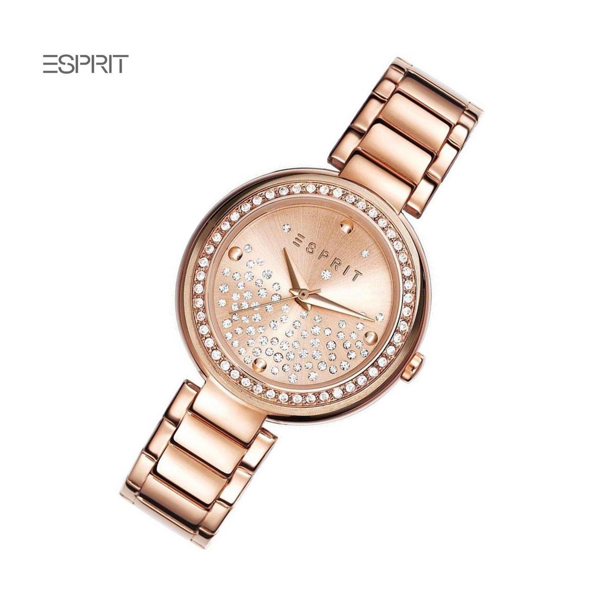 ESPRIT Damenarmbanduhr - Roségold, 30 mm, Zirkonia Armbanduhr, Arm, Körperteil, Person