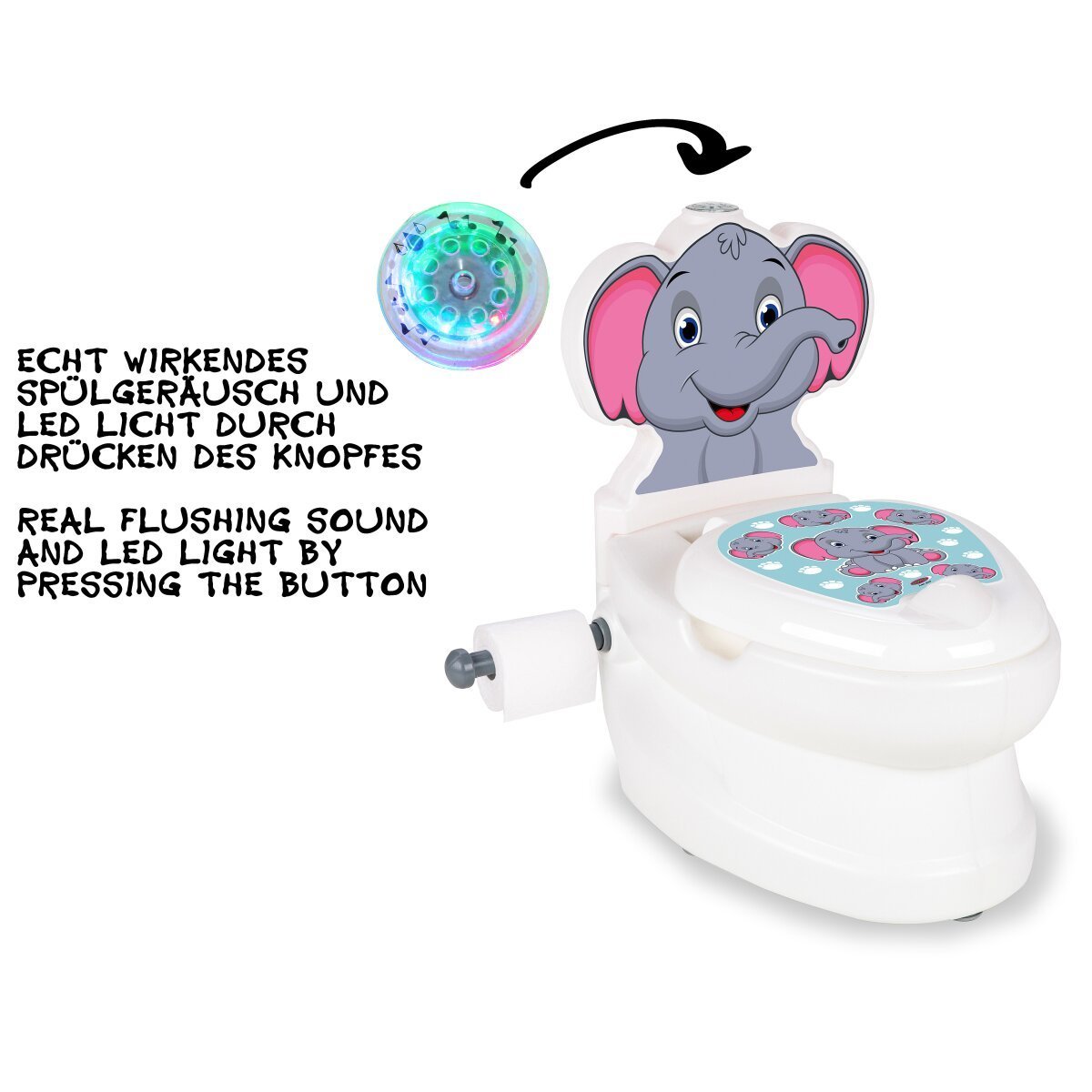 JAMARA Meine kleine Toilette Elefant mit Spülsound und Toilettenpapierhalter ab 18 Monaten JAMARA Meine kleine Toilette Elefant mit Spülsound und Toilettenpapierhalter ab 18 Monaten