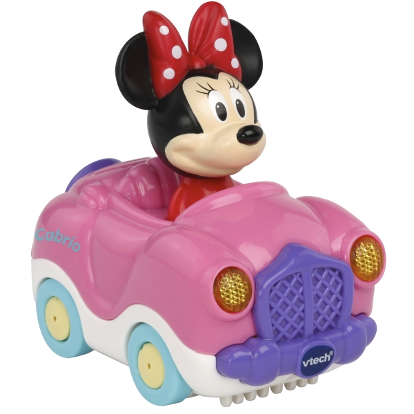 VTech Tut Tut Baby Flitzer Minnie's Cabrio Disney, ab 1 Jahr VTech Tut Tut Baby Flitzer Minnie's Cabrio mit original Disney-Stimme, blinkenden Scheinwerfern, 3 Lieder & 6 Kindermelodien, reagiert auf Radbewegung & magische Sensoren, ab 1 Jahr,
