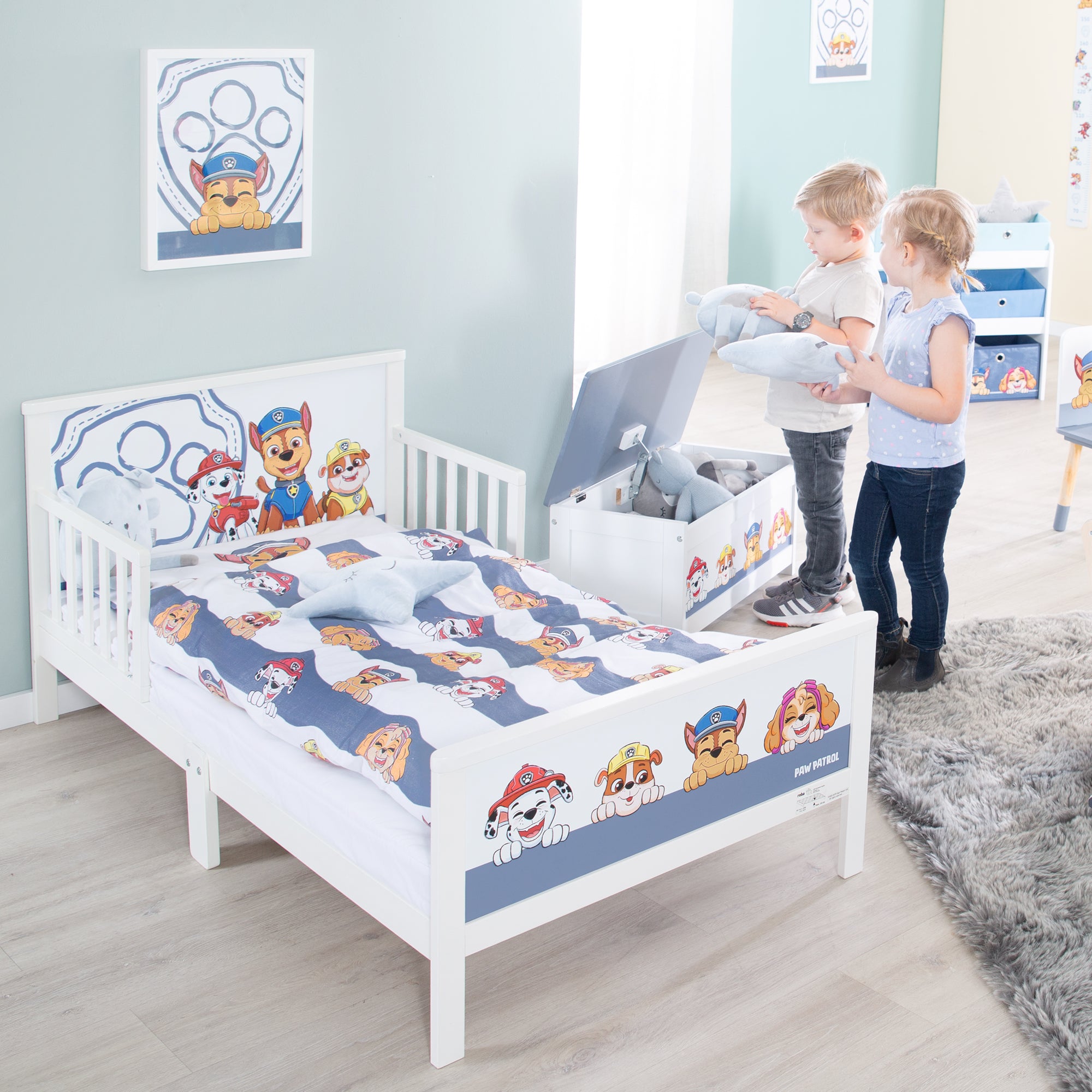 Roba 20330PW1 Komplettbett, 70x140 cm Paw Patrol weiß – Toddler Betten - Bild 2 Roba 20330PW1 Komplettbett, 70x140 cm Paw Patrol weiß – Toddler Betten - Produktbild 2