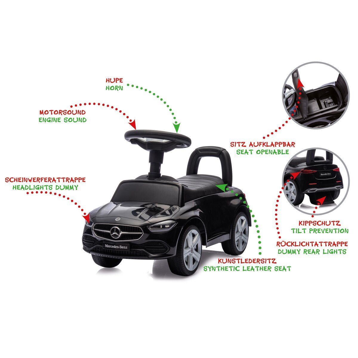 JAMARA Rutscher Mercedes-Benz C-Class schwarz 2in1 ab 12 Monaten JAMARA Rutscher Mercedes-Benz C-Class schwarz 2in1 ab 12 Monaten