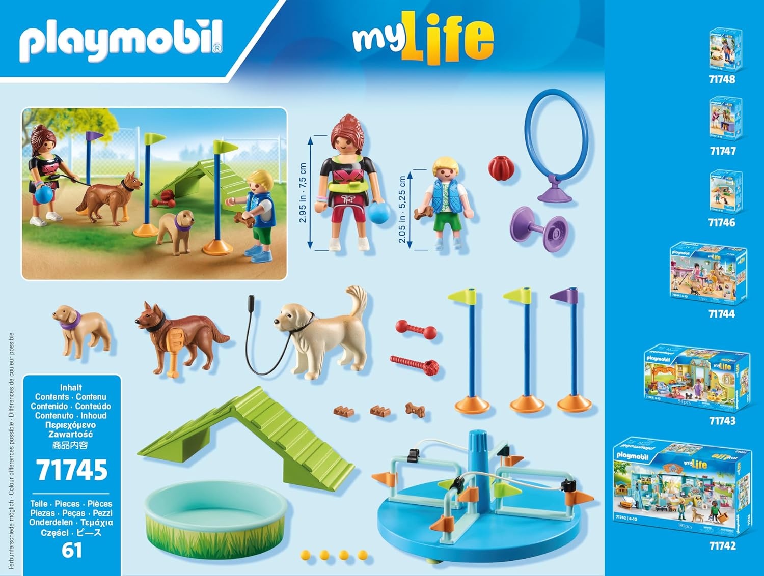 PLAYMOBIL 71745 - My Life: Hundespielplatz mit Zubehör Spielbereich, Person, Spielzeug, Spielbereich im Freien, Draußen