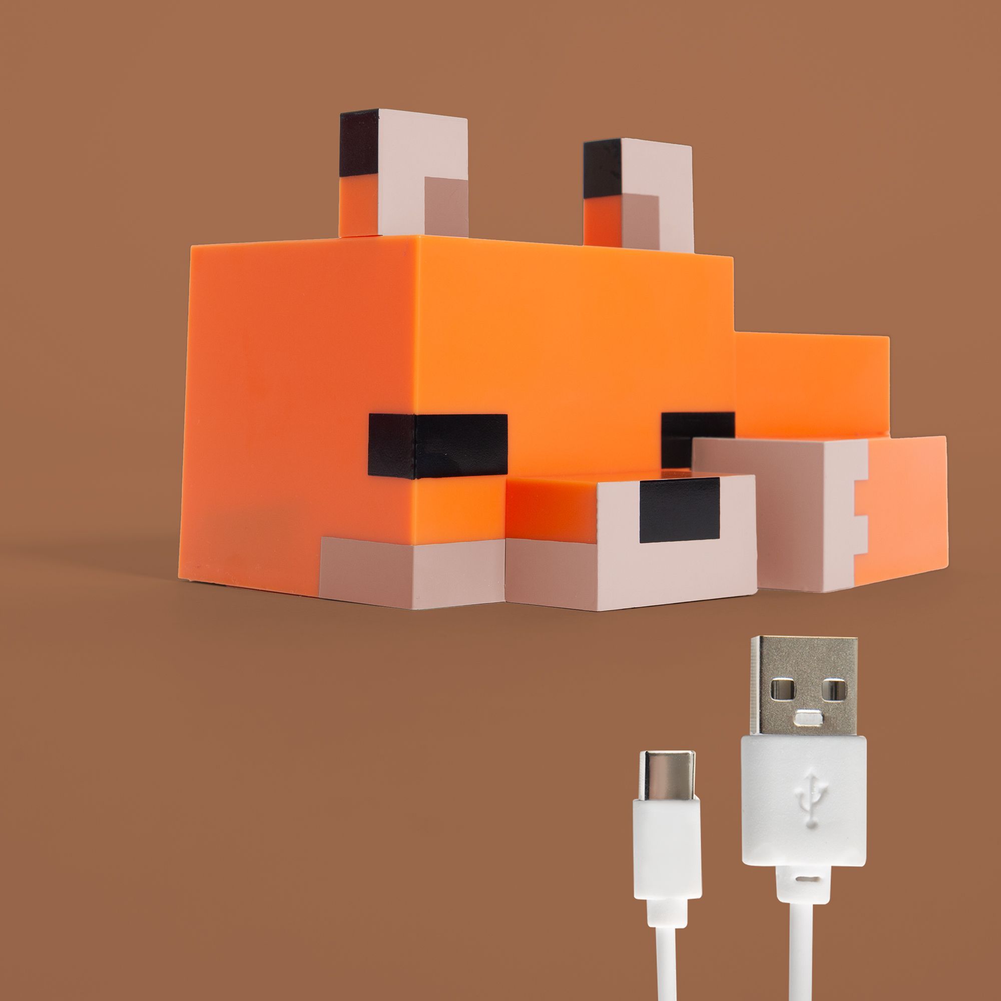 Roba 354135MC LED-Fuchsbaby 'Minecraft' - Schlafendes Nachtlicht mit Akku - Orange - Produktbild 3
