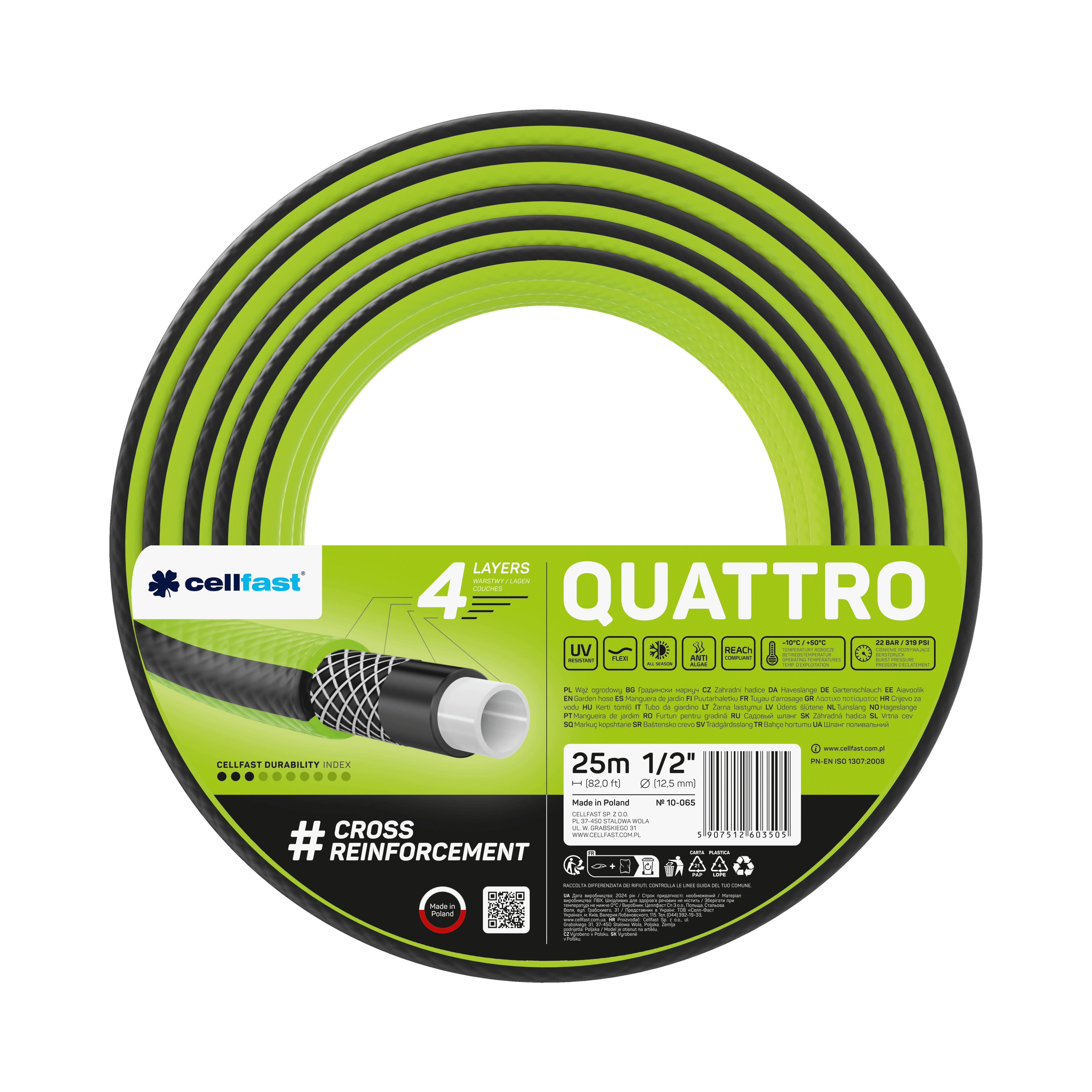 Cellfast 4-lagiger Gartenschlauch QUATTRO 1/2" 25 m Cellfast 4-lagiger Gartenschlauch QUATTRO 1/2" 25 m