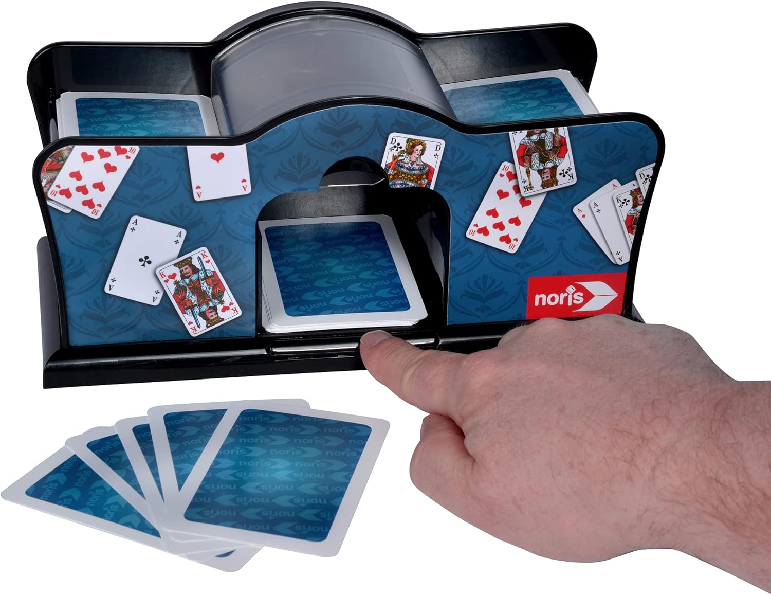 Noris Karten-Mischmaschine Elektrisch Für gleichmäßiges Mischen bei jedem Kartenspiel 606154621 Körperteil, Hand, Person, Erste, Hilfe, Spiel