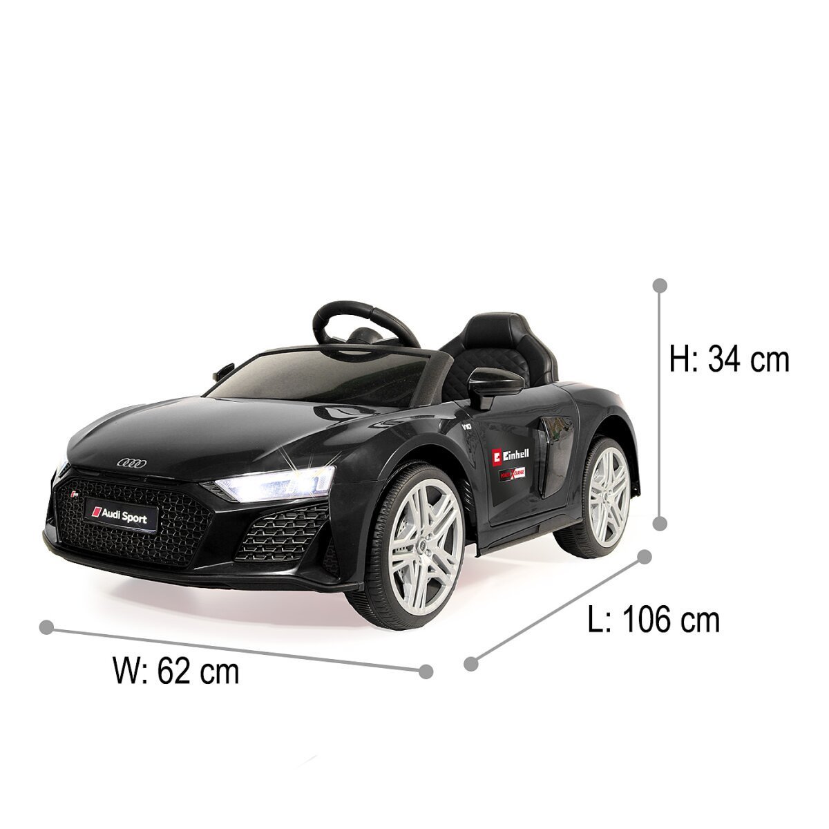 JAMARA Ride-on Audi R8 Spyder 18V schwarz Einhell Power X-Change inkl. Starter Set ab 3 Jahren