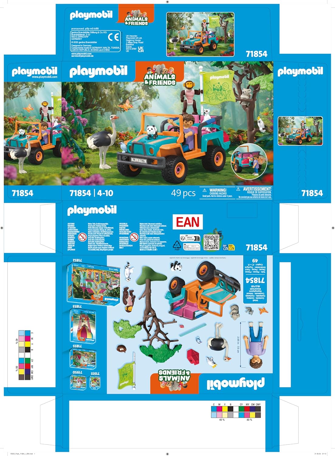 PLAYMOBIL 71854 bunter geländewagen Werbung, Plakat, Gras, Pflanze, Person