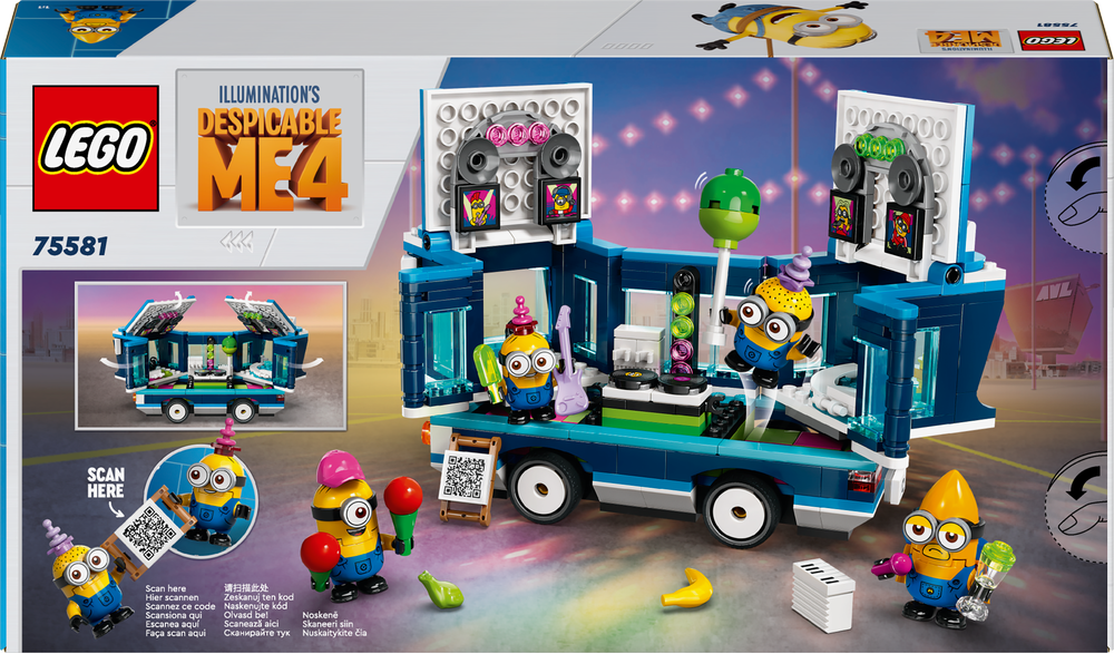 LEGO® Minions und der Party Bus 75581 Spielzeug, Maschine, Rad, QR Code