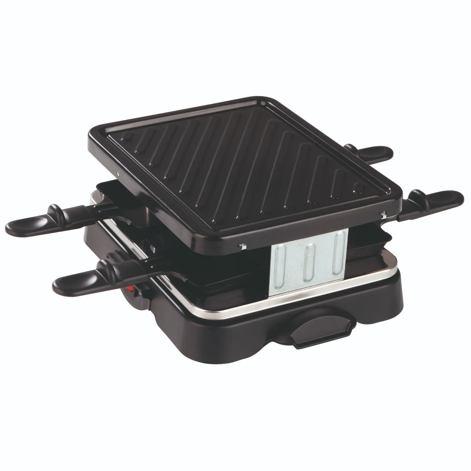 CUISINE EDITION Raclette-Grill für 4 Personen – Tischgrill mit Antihaftbeschichtung in Schwarz