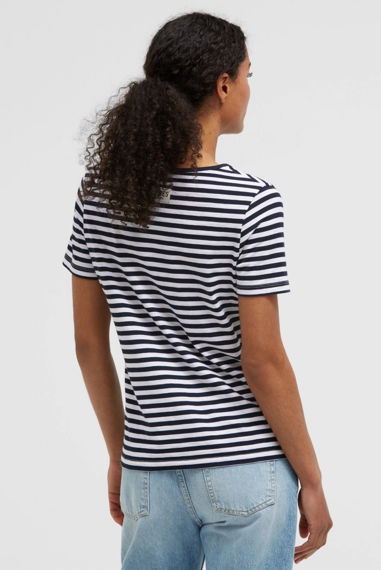 SENSES Gestreiftes T-Shirt TIM:MI mit V-Ausschnitt night navy / opticwhite SENSES Gestreiftes T-Shirt TIM:MI mit V-Ausschnitt night navy / opticwhite