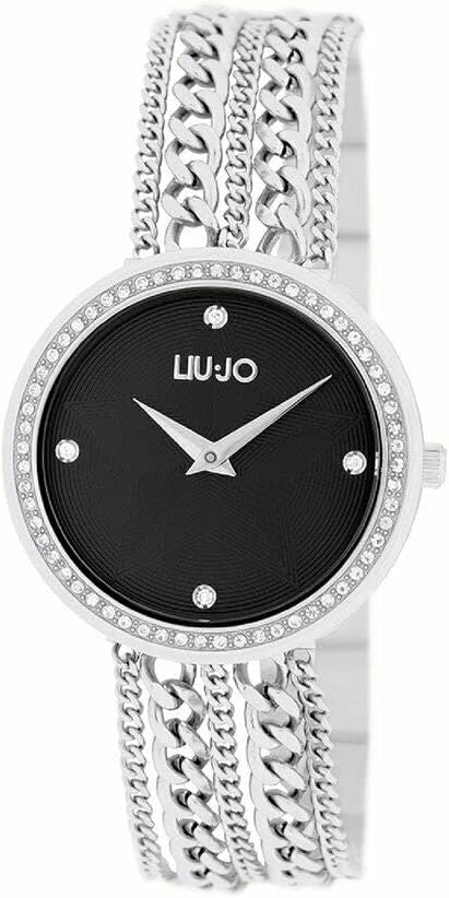 LIU JO Chains Silber Schwarz TLJ1831 LIU, JO, Chains, Silber, Schwarz, TLJ1831, Armbanduhr, Arm, Körperteil, Person