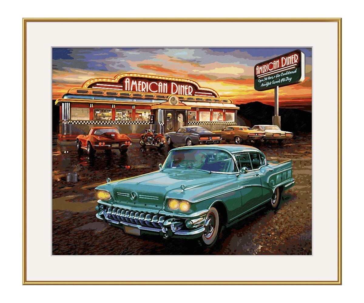 Schipper Mnz - American Diner - Nostalgisches Malset Im Retro-Stil 609130877 Diner, Drinnen, Restaurant, Auto, Coupé