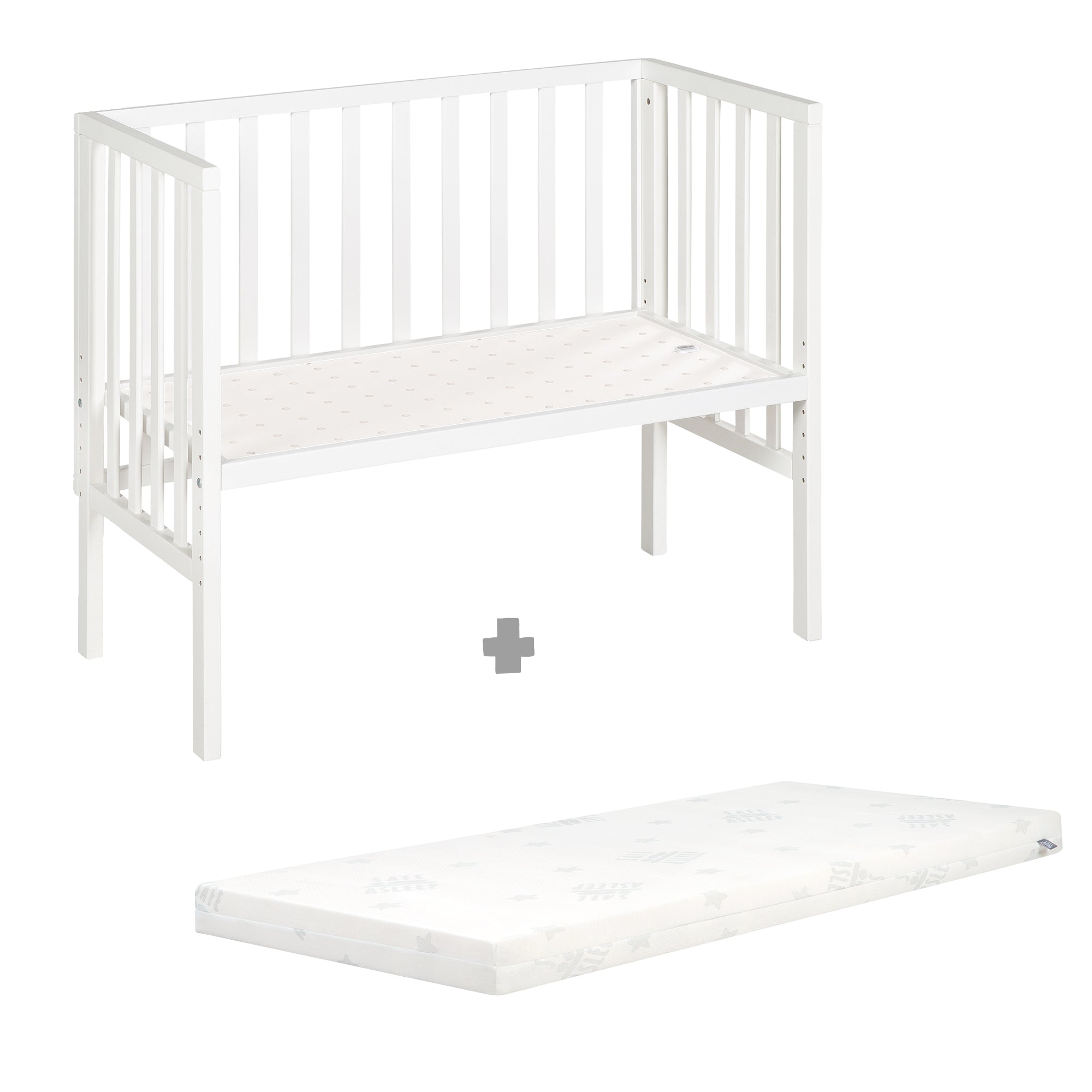 Roba 8970WE1 Beistellbett 2in1 mit Barriere + Matratze weiß – Stubenbetten - Bild 12 Roba 8970WE1 Beistellbett 2in1 mit Barriere + Matratze weiß – Stubenbetten - Produktbild 12