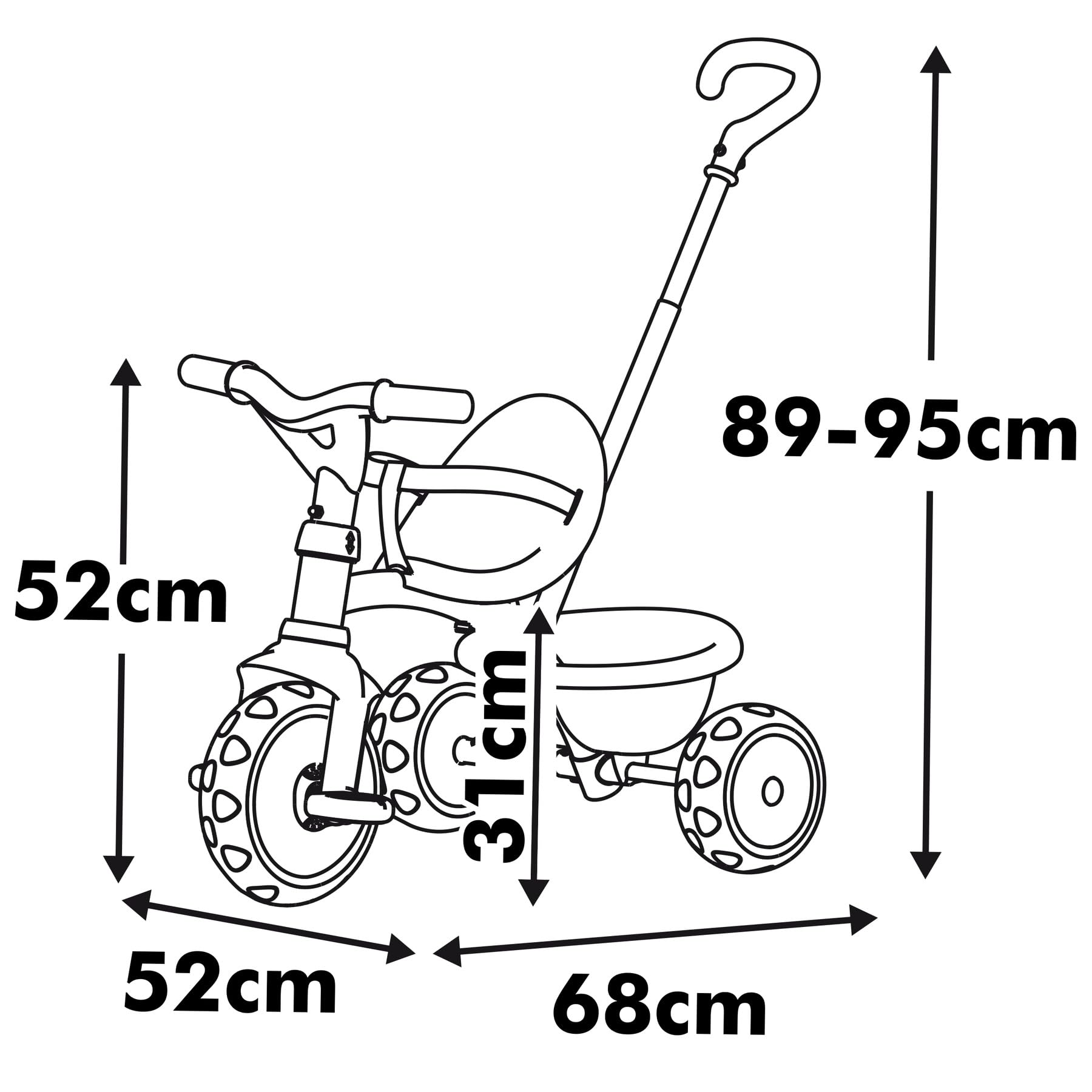 Smoby Be Move Tricycle Beige 2-in-1, verstellbare Elternstange, ab 15 Monaten Smoby Be Move Tricycle Beige 2-in-1 mit ergonomischem Sitz, Sicherheitsgurt, verstellbarer Elternstange bis 95 cm, Free-Wheel, Leichtlaufräder, beige, ca. 68×52×52 cm, Roller, Fahrzeug, Gras, Rasenmäher, Rad