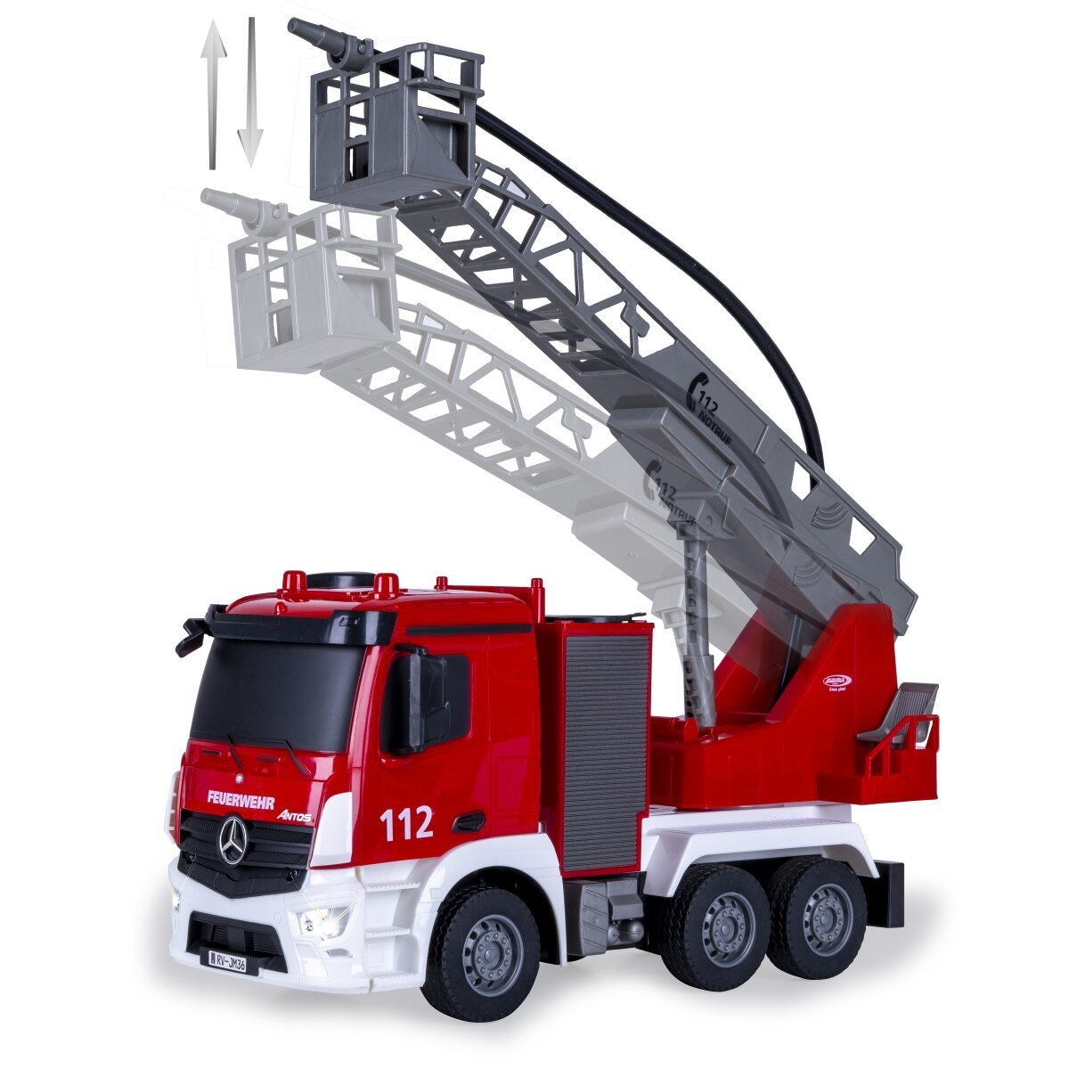 JAMARA Feuerwehr Drehleiter Mercedes -Benz Antos 1:26 2,4GHz mit Spritzfunktion ab 6 Jahren JAMARA Feuerwehr Drehleiter Mercedes -Benz Antos 1:26 2,4GHz mit Spritzfunktion ab 6 Jahren