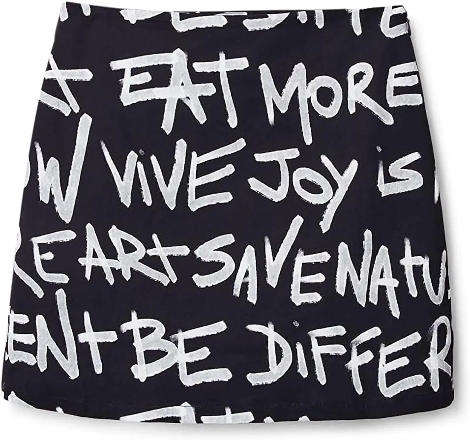 Desigual Damen Rock - Minirock mit grafischem Schrift-Print 22WWFW072000 GR. XS Desigual Damen Rock - Minirock mit grafischem Schrift-Print 22WWFW072000 GR. XS