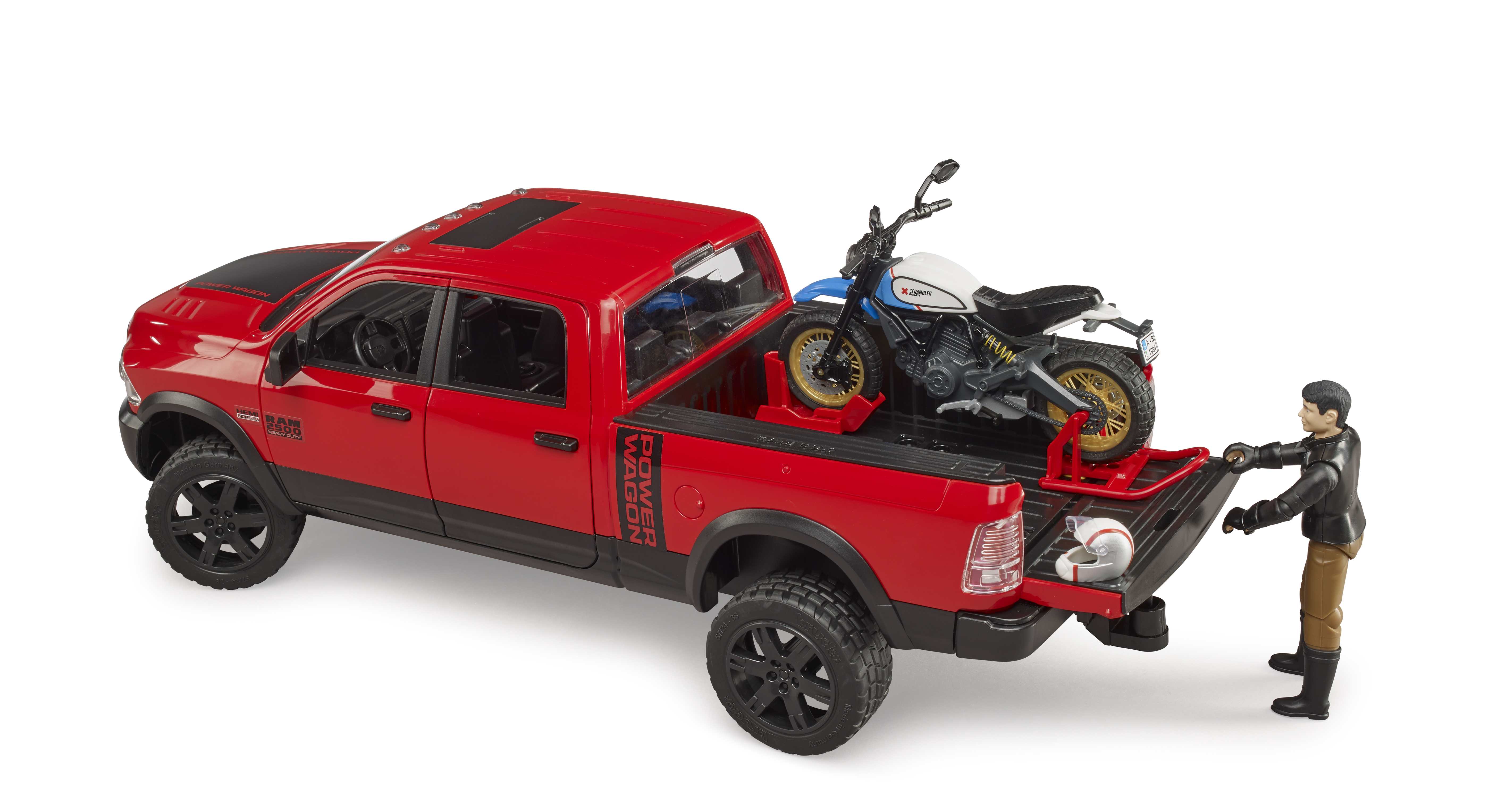 BRUDER 02502 - RAM 2500 Power Wagon mit Ducati Desert Sled und Fahrer - Bild 2 BRUDER 02502 - RAM 2500 Power Wagon mit Ducati Desert Sled und Fahrer - Bild 2
