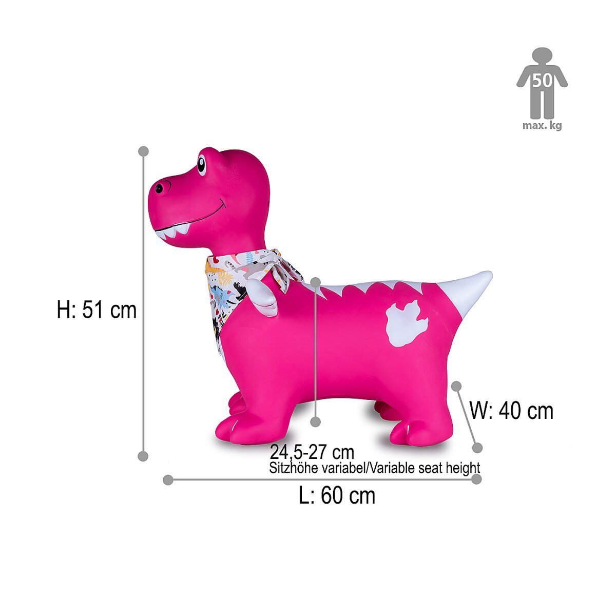 JAMARA Hüpftier Dino mit Flügel HoppyDoo pink mit Pumpe ab 12 Monaten JAMARA Hüpftier Dino mit Flügel HoppyDoo pink mit Pumpe ab 12 Monaten