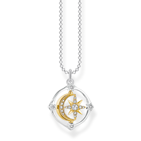 Thomas, Sabo, Kette, Sterling, Silver, Vergoldet, Zirkonia, Länge, 42, Cm, Ke1966-414-7, Zubehor, Schmuck, Halskette, Anhänger, Diamant