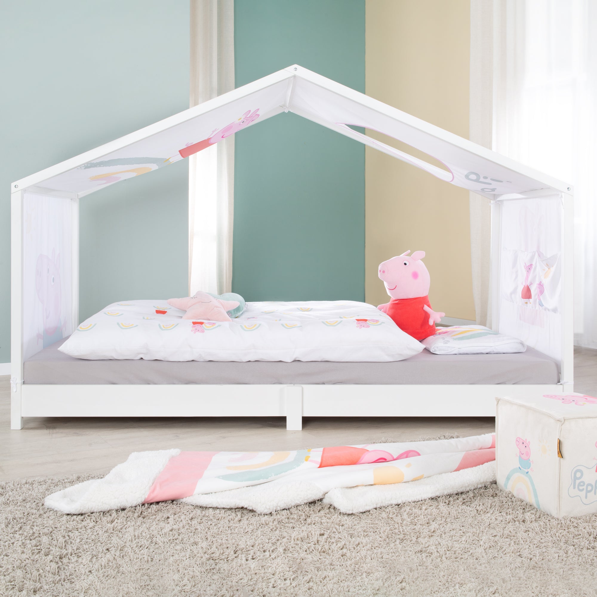 Roba 0286PP1 Hausbettbezug 90x200 cm Peppa Pig weiß – Bettenzubehör - Bild 8 Roba 0286PP1 Hausbettbezug 90x200 cm Peppa Pig weiß – Bettenzubehör - Produktbild 8