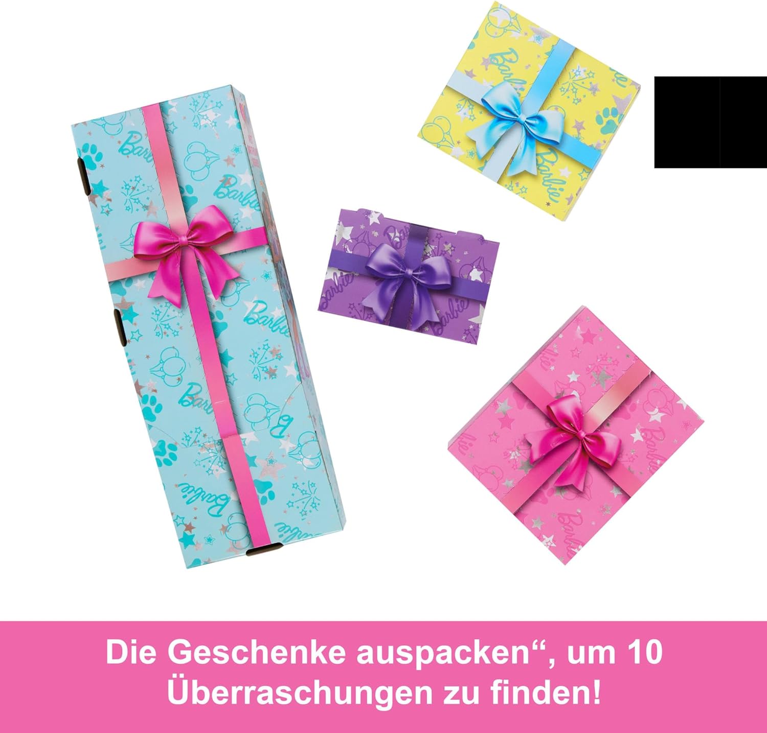Barbie Party Unboxed Haustier Geburtstag Serie Blaues Kleid & Überraschungen JFG72 Geschenk