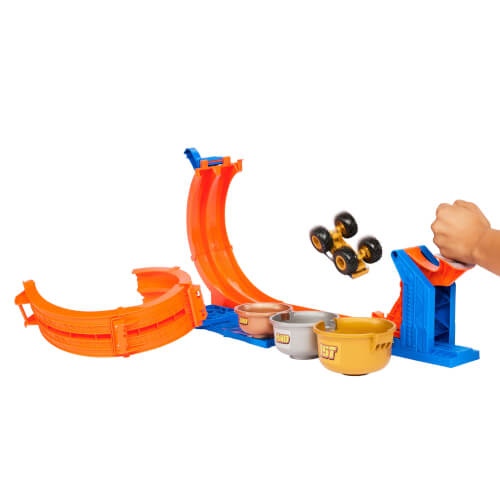 Hot Wheels Monster Trucks Loop & Flip Trophy Challenge-Spielset und Die-Cast-Bigfoot Spielzeugtruck