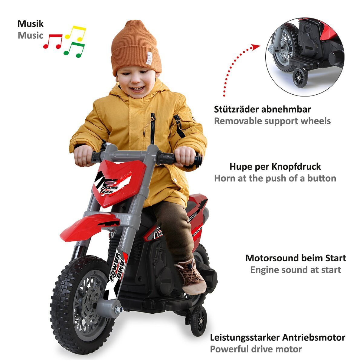 JAMARA Ride-on Motorrad Power Bike rot 6V ab 24 Monaten JAMARA Ride-on Motorrad Power Bike rot 6V ab 24 Monaten
