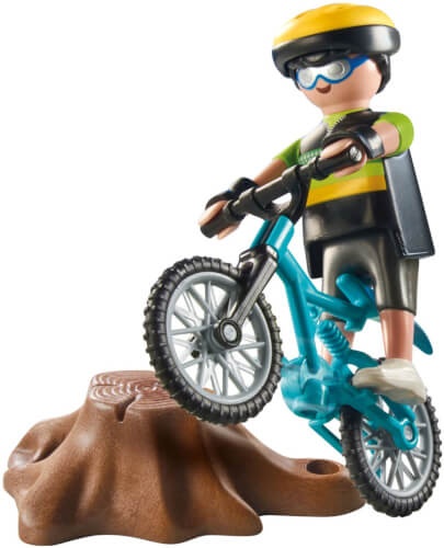 PLAYMOBIL 71756 - Special Plus: Mountainbiker mit Fahrrad & Hindernis Figur