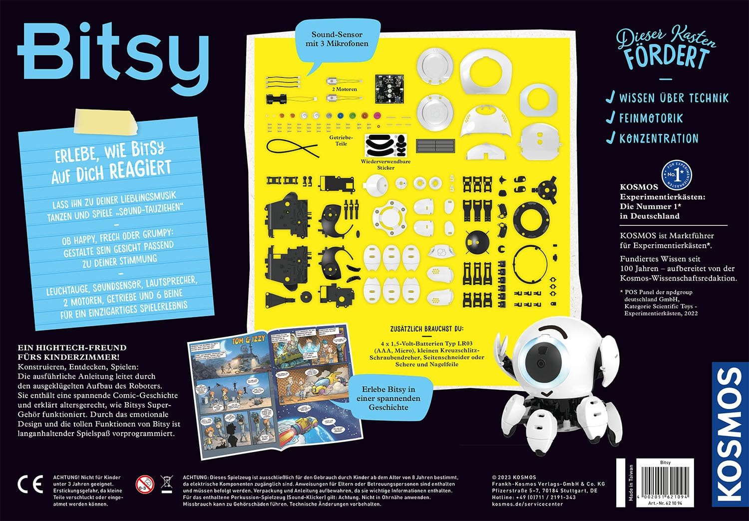 Kosmos Bitsy - Dein cleverer Robo-Freund mit Geräuscherkennung 621094 Werbung, Plakat, Spielzeug