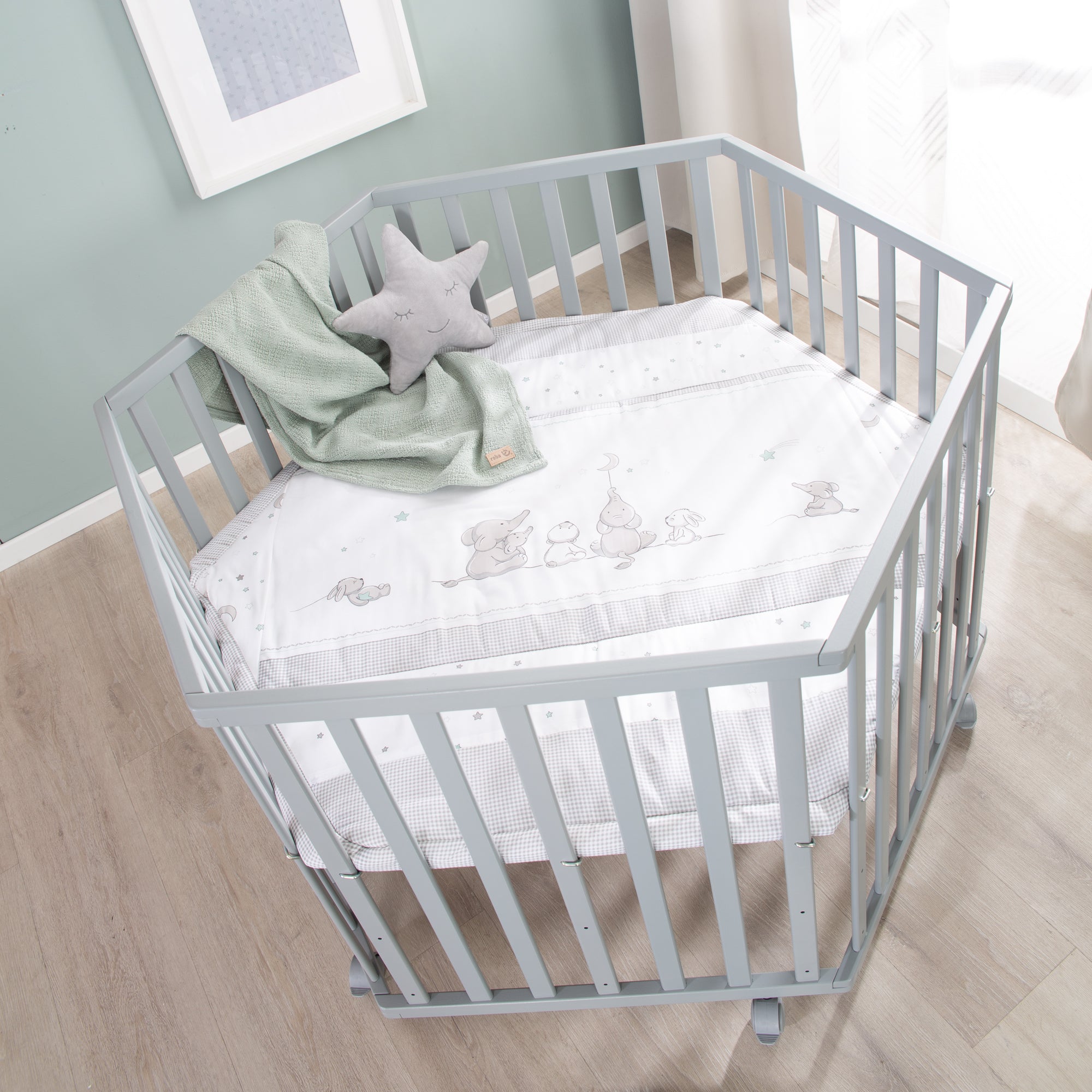 Roba 0232TPS209A Laufgitter 6-eckig Sternenzauber taupe - Produktbild 2