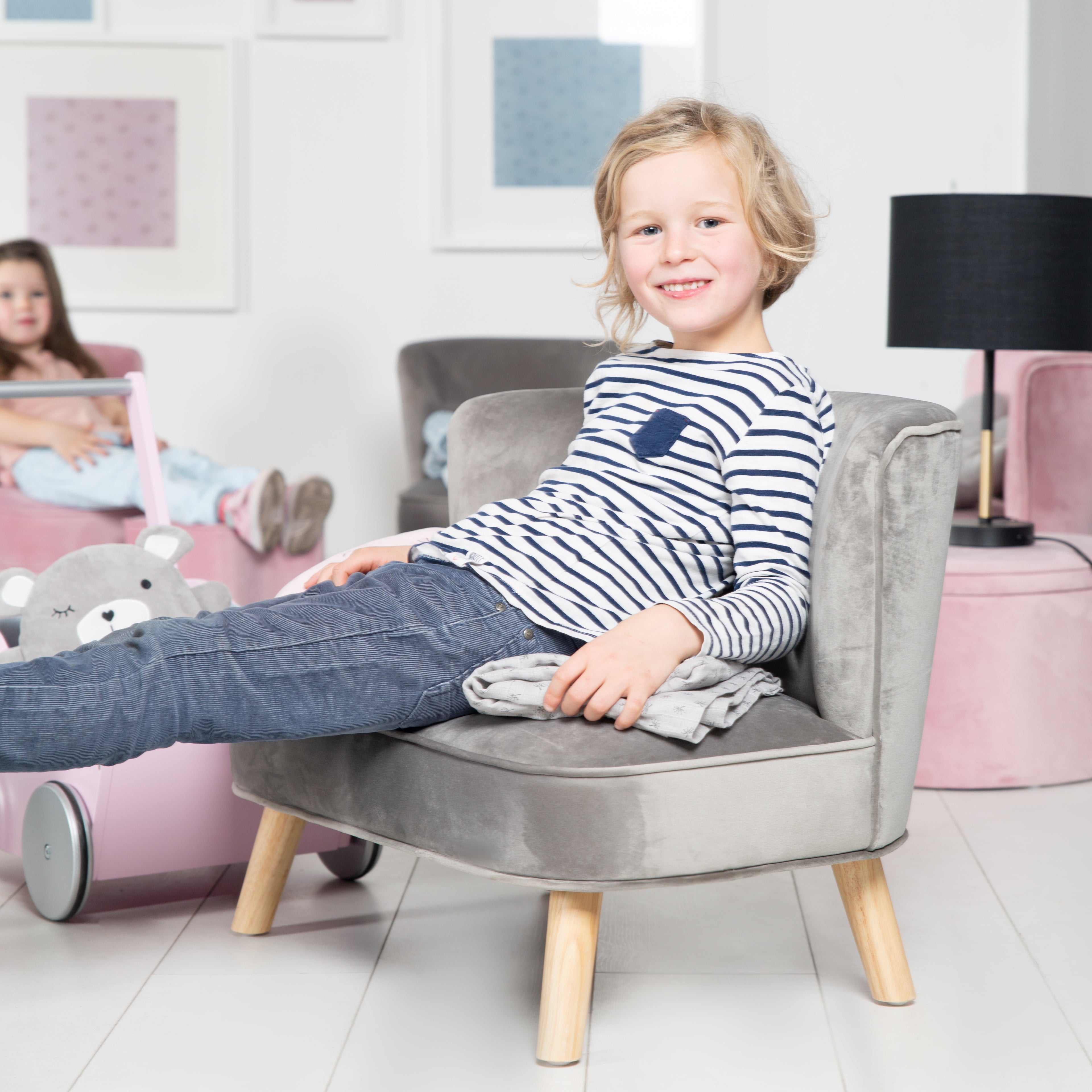 Roba 450110GA Kindersofa grau – Spielmöbel - Bild 3 Roba 450110GA Kindersofa grau – Spielmöbel - Produktbild 3