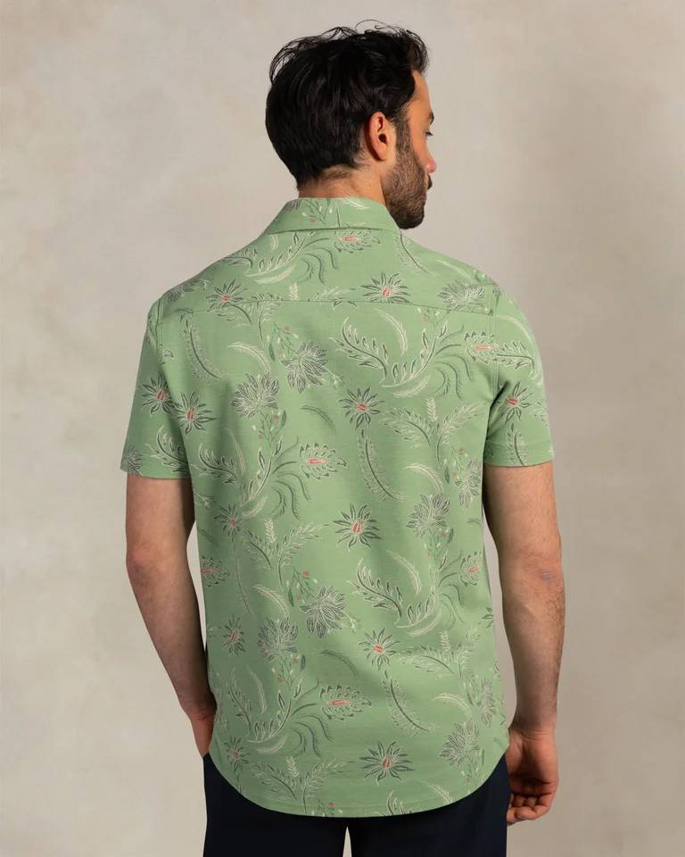 NZA 26CN588SMG Hemd - Kurzarm / Grün / Blumen