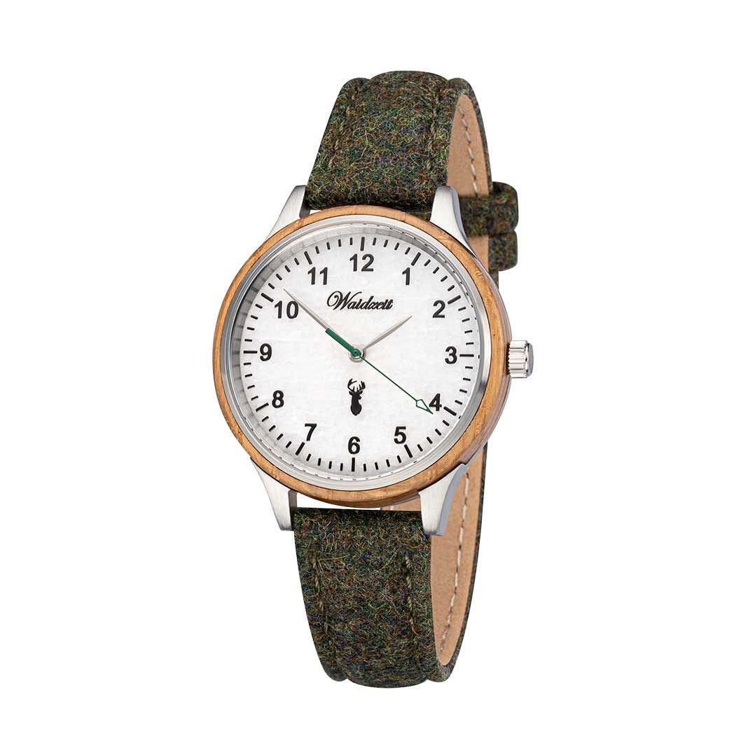WAIDZEIT SK0316LOMS Grüner Panther Damenuhr mit Holzband oder Lodenband WAIDZEIT SK0316LOMS Grüner Panther Damenuhr mit Holzband oder Lodenband