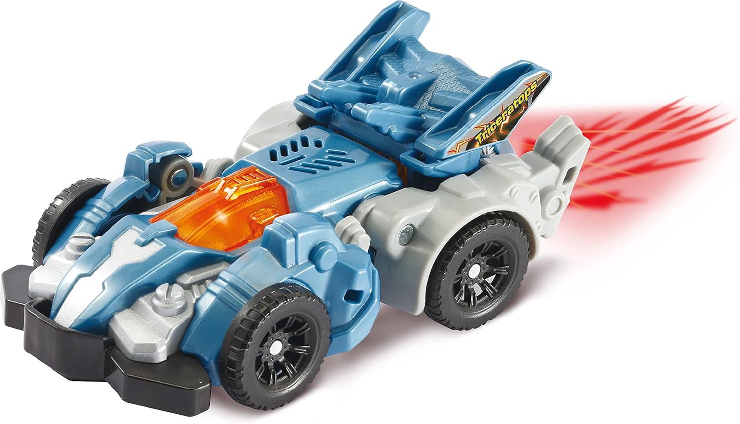 VTech Switch & Go Dinos Fire-T-Rex 2-in-1 Dino-Transformer mit Licht & Sound, ab 3 Jahren VTech Switch & Go Dinos Fire-T-Rex: transformierbarer Dino/Auto mit LCD-Animation, feuerspuckenden Lichtprojektionen Dino/Auto, Dinosaurerstimme & Soundeffekten, Lautstärkeregler, kindersicheres Batteriefach, ab 3 Jahren,