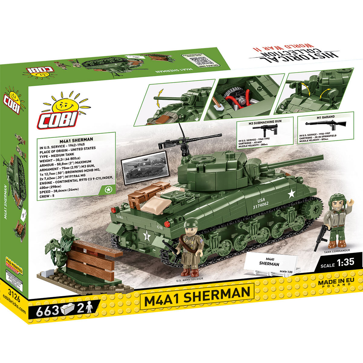 COBI 3126 - M4A1 Sherman Maßstabb 1:35) - Bild 2 COBI 3126 - M4A1 Sherman Maßstabb 1:35) - Bild 2