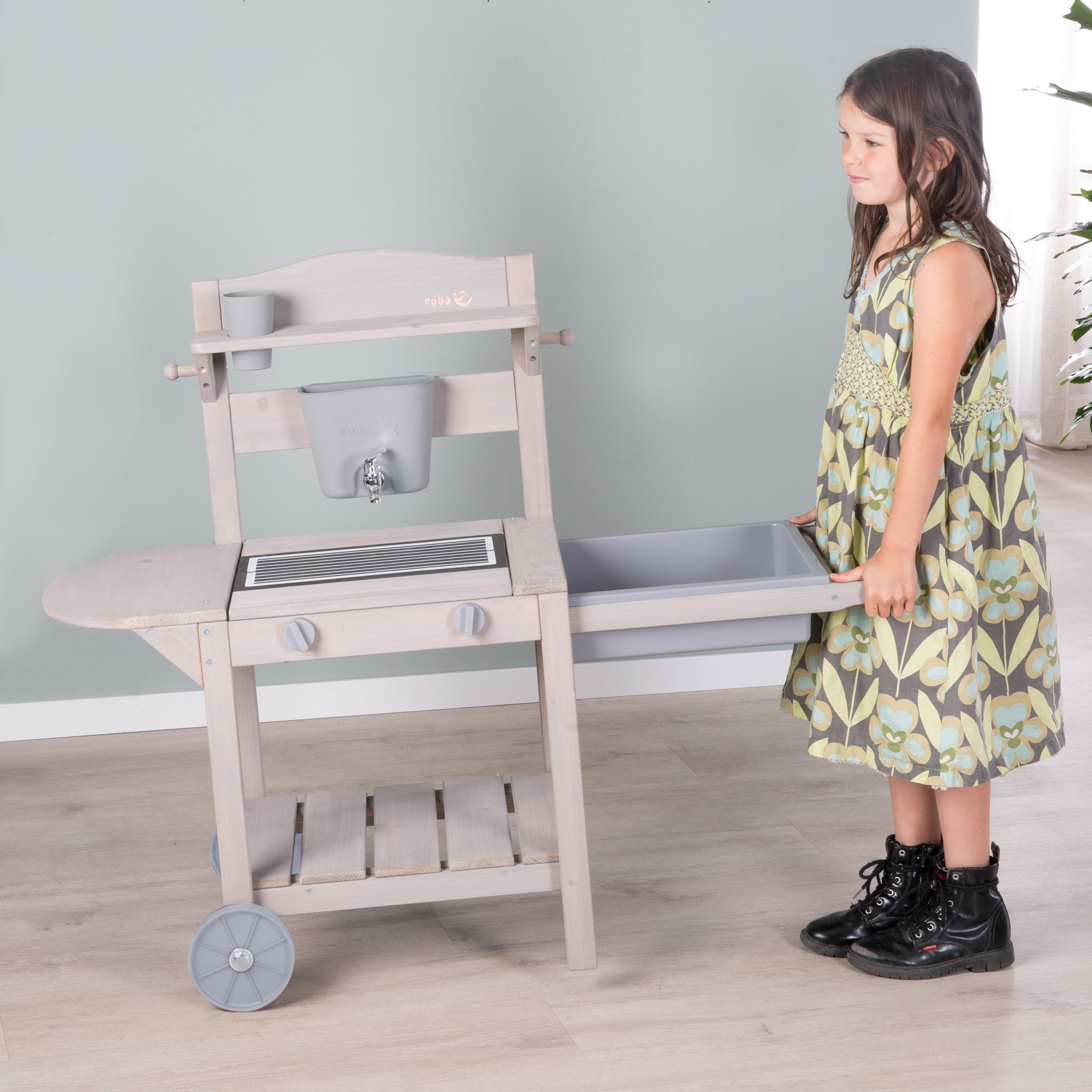 Roba 457005GA Mobile Spiel- Matschküche BBQ grau – Outdoor FSC - Produktbild 4