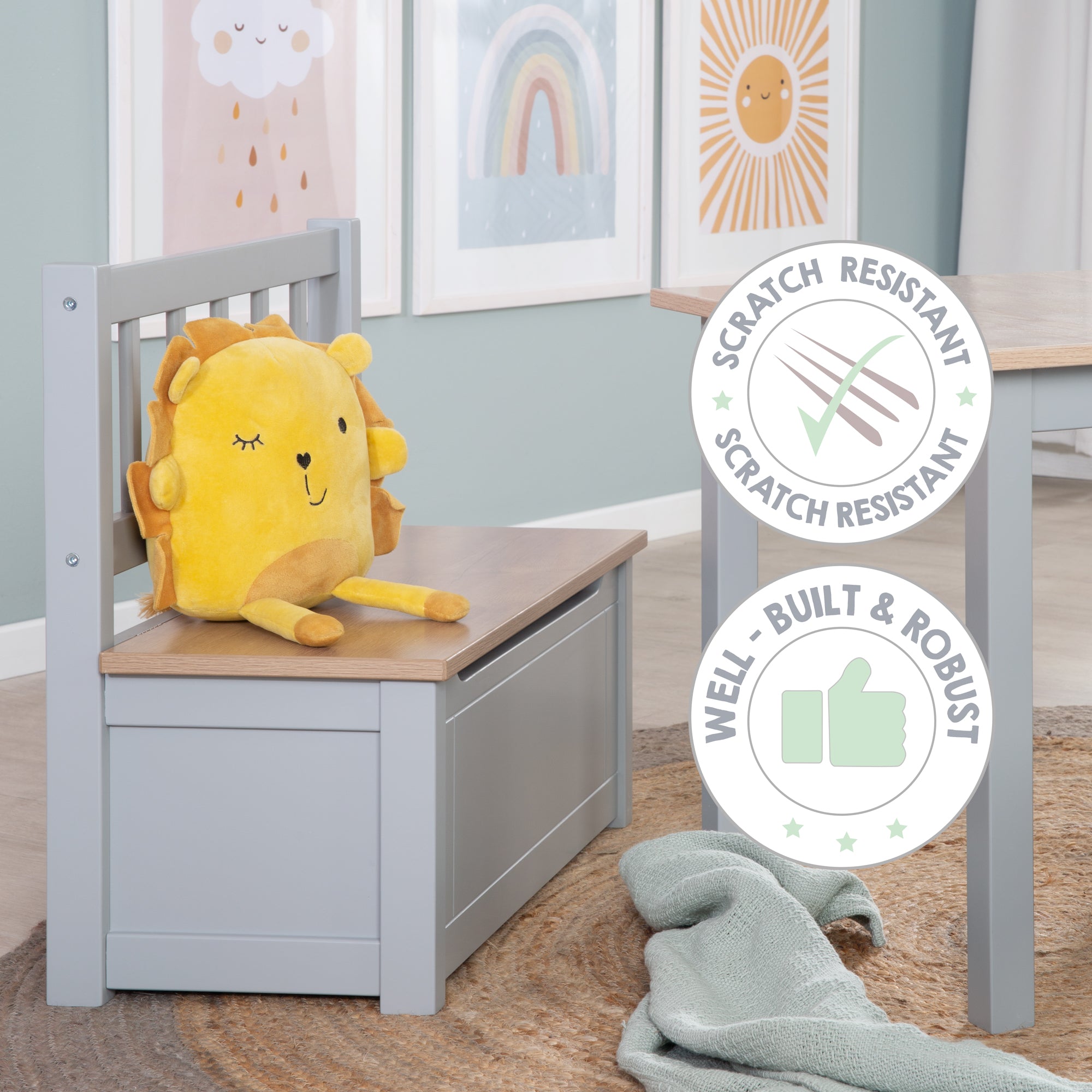 Roba 450050HTP Kindertruhenbank holz taupe – Spielmöbel - Bild 12 Roba 450050HTP Kindertruhenbank holz taupe – Spielmöbel - Produktbild 12